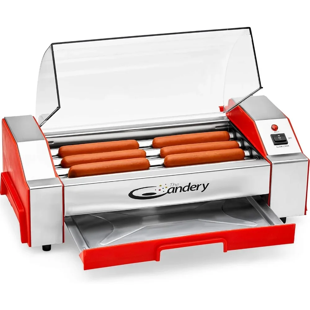 

Electric Hot Dog Roller - Sausage Grill Cooker Machine - 6 Hot Dog Capacity - Household Hot Dog Machine for Children and Adults