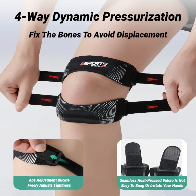 Patella Knee Brace Pro For Meniscus Adjustable Orthopedic Compression Patellar Tendon Support Strap With Pads Pain image 4