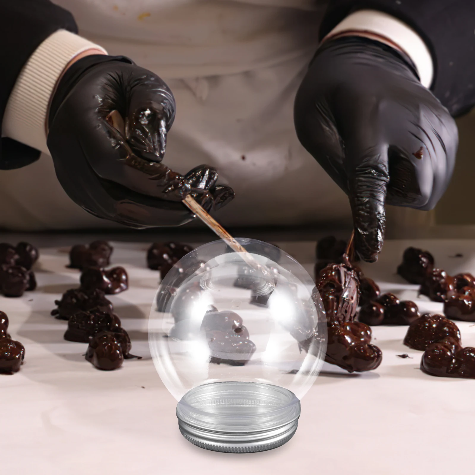 

10pcs Clear Plastic Snow Globes DIY Empty Water Globe Kits Fillable Ornaments 300ml Portable Christmas Party Decorations