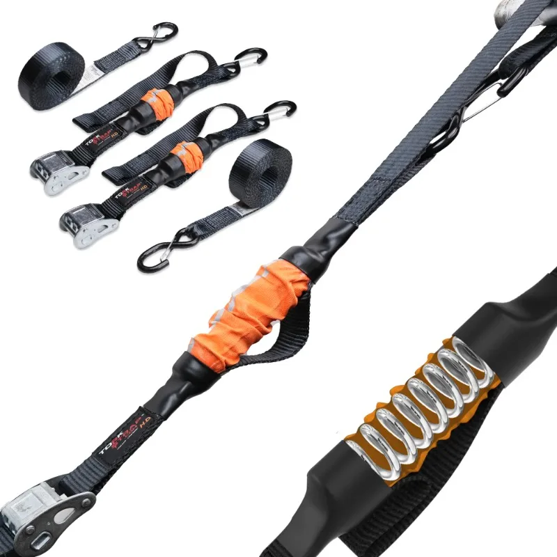 

TorkStrap HD750 | Spring Loaded Tie Down Straps - 2250lb Break Strength -Better Alternative to Heavy Duty Ratchet Straps(2-Pack)