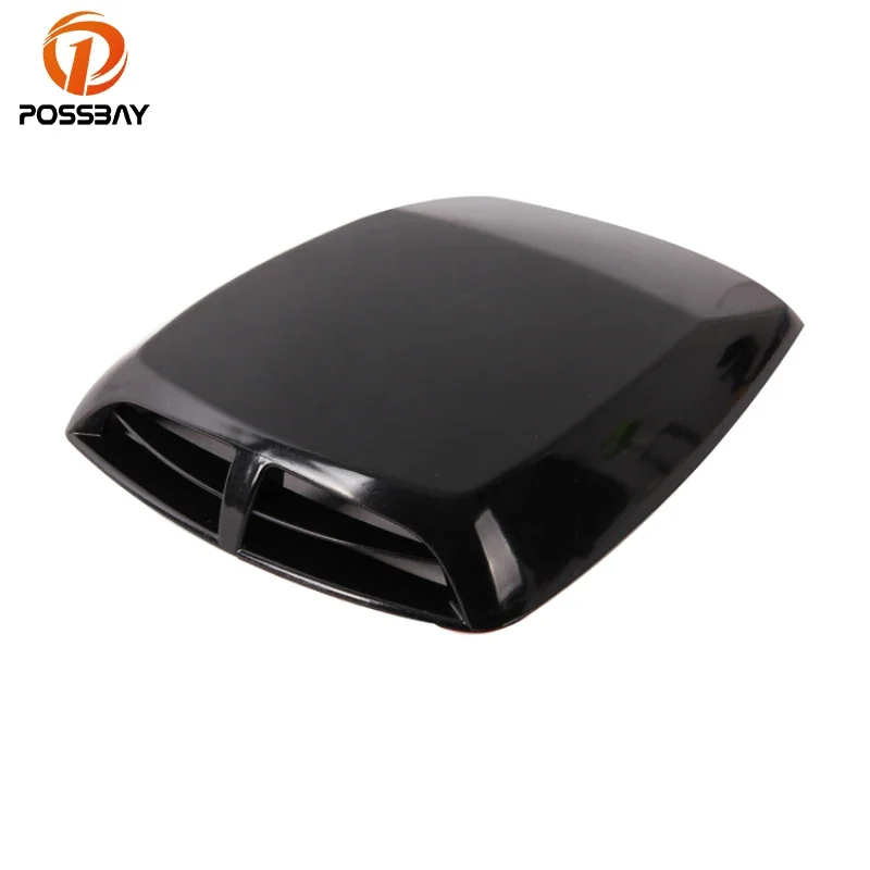 POSSBAY Car Side Intake Decorative Outlet Air Intake Hood Flow Black Intake Turbo Bonnet Vent Automobiles Head Decoration