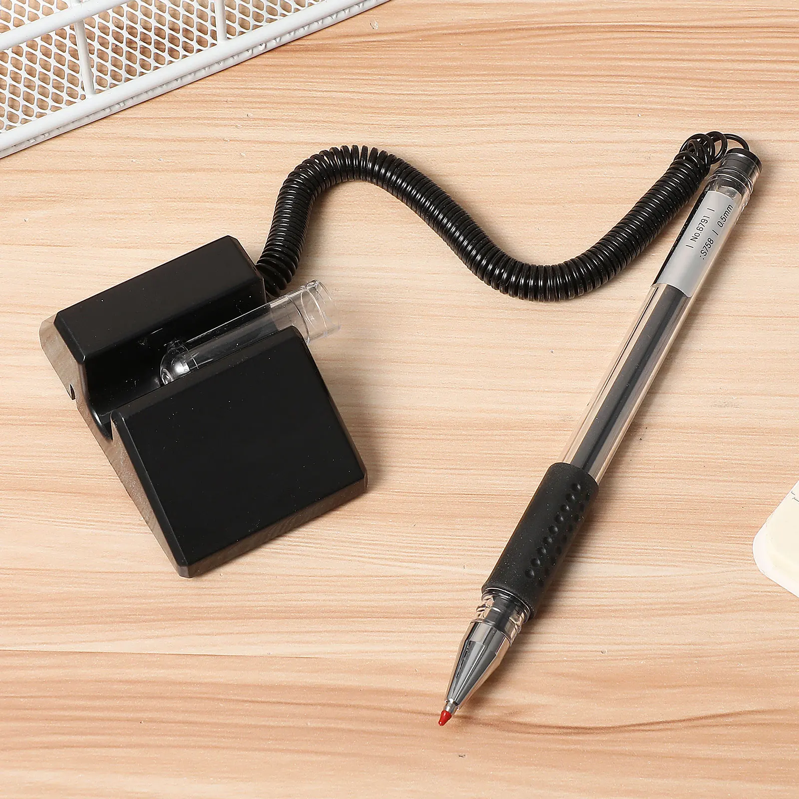 

3pcs Desktop Gel Pens Set Smooth Writing Adhesive Base For Office Bank Store Counter Security Pens Tabletop Writing Tools