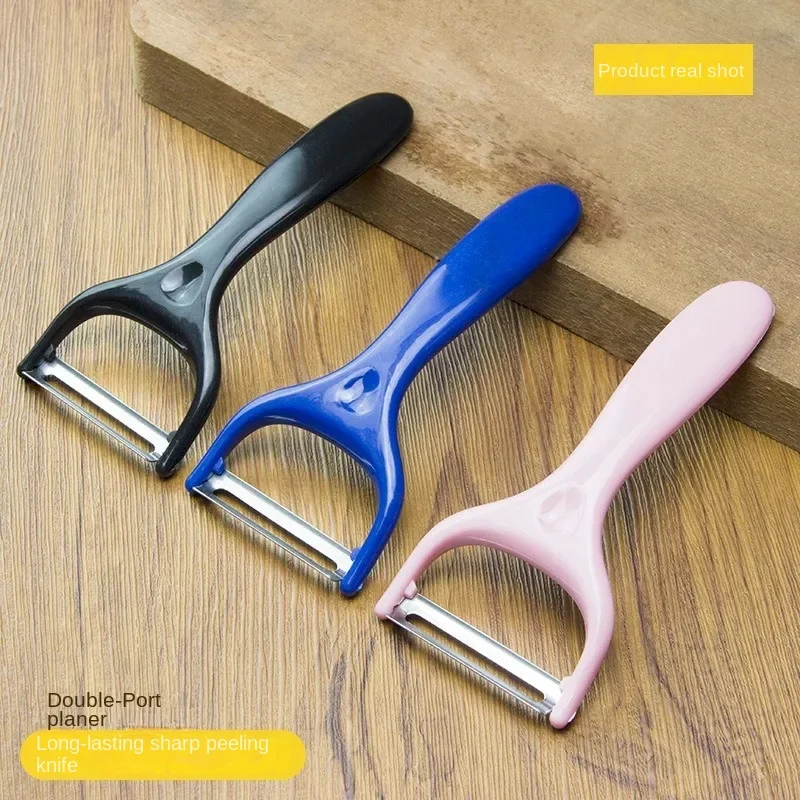 Pelador de melón doméstico, pelador de patatas de acero inoxidable, hoja de doble cara, pelador de frutas, avión triangular multifunción