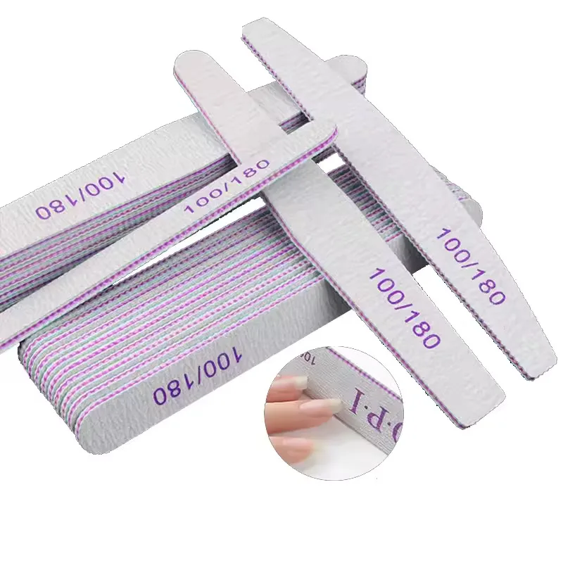 3 قطعة/10 قطعة/20 قطعة/50 قطعة رمادي مسمار الفن ملف نصف القمر عازلة كتلة مزدوجة الوجهين مانيكير الملفات العصي أدوات صالون الأظافر #6