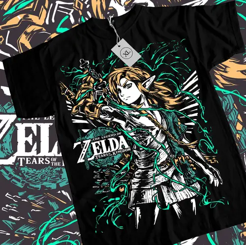 Camiseta negra con estampado gráfico de The Legend of Link To The Past, todas las tallas