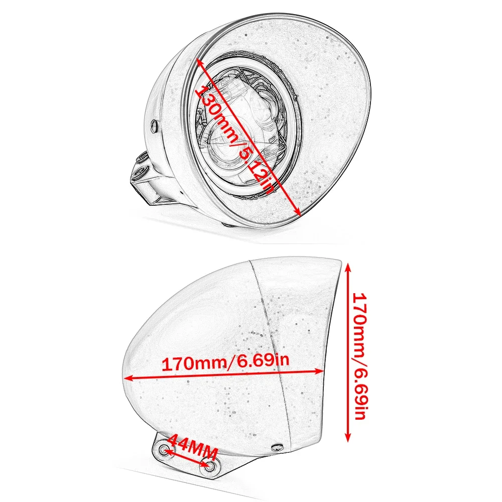 Motorcycle Headlight LED 5.75 inch Motorcycle lighting system for Harley Sportster Dyna Honda Suzuki Kawasaki Bobbers Custom - Image 6