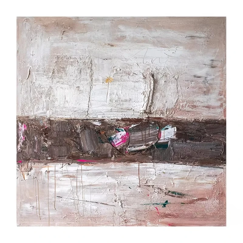 Medieval abstract square oil painting niche texture hanging painting