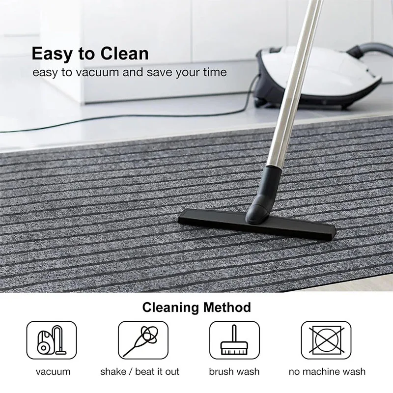 Solid Color Striped Kitchen Door Mat Floor Mat Room Decoration Self-adhesive Non-slip Carpet Home Striped Carpet  Atmospheric