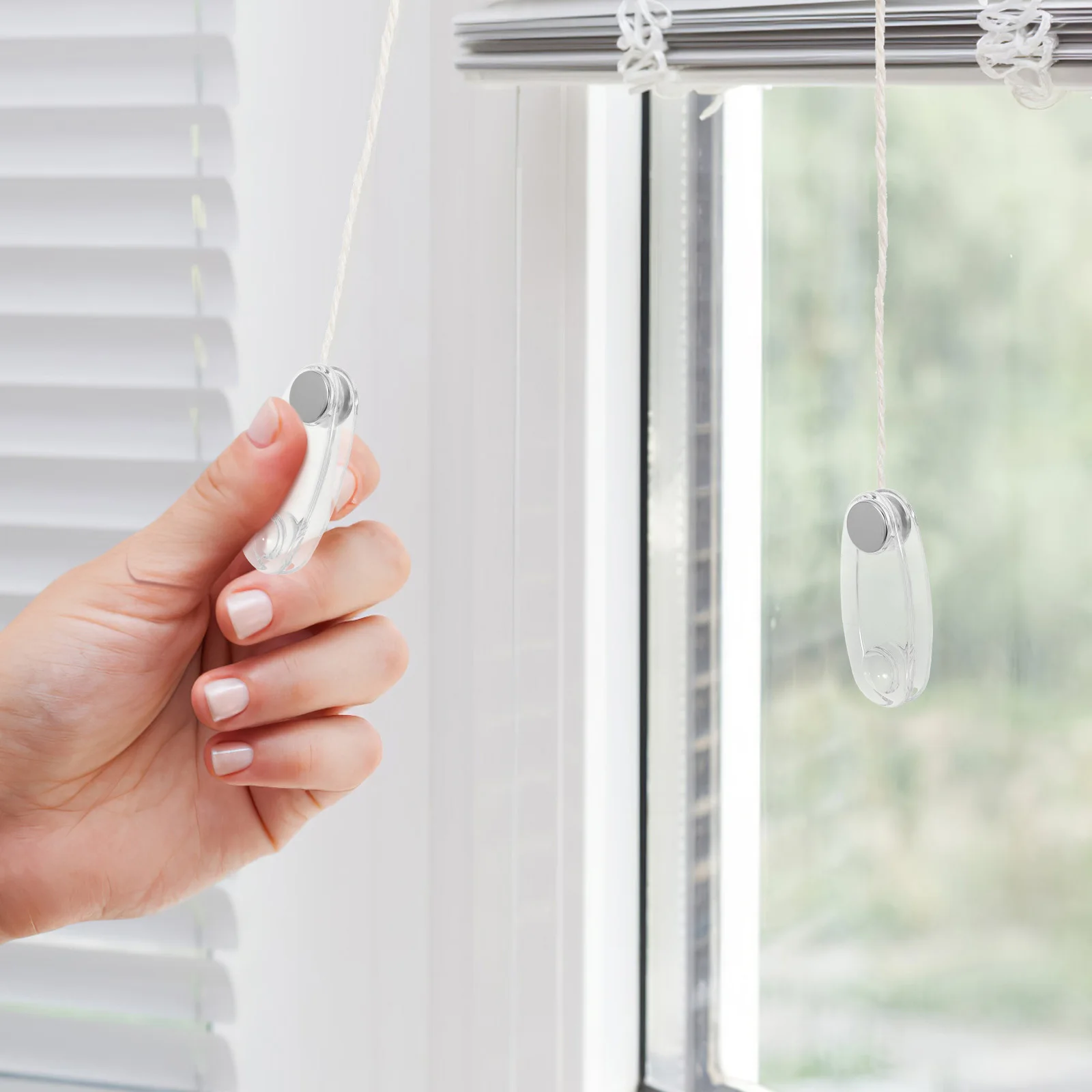 

4Pcs Blind Accessories for Window Blinds Cord Weight Spare - Clear Acrylic Safety Handle Tensioner Device for Vertical Roller