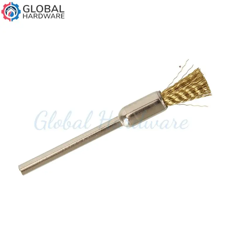 6mm Shank Wire Brush Brass Wire Polishing Brush for Dremel Rotary Tool Metal Polishing Tool