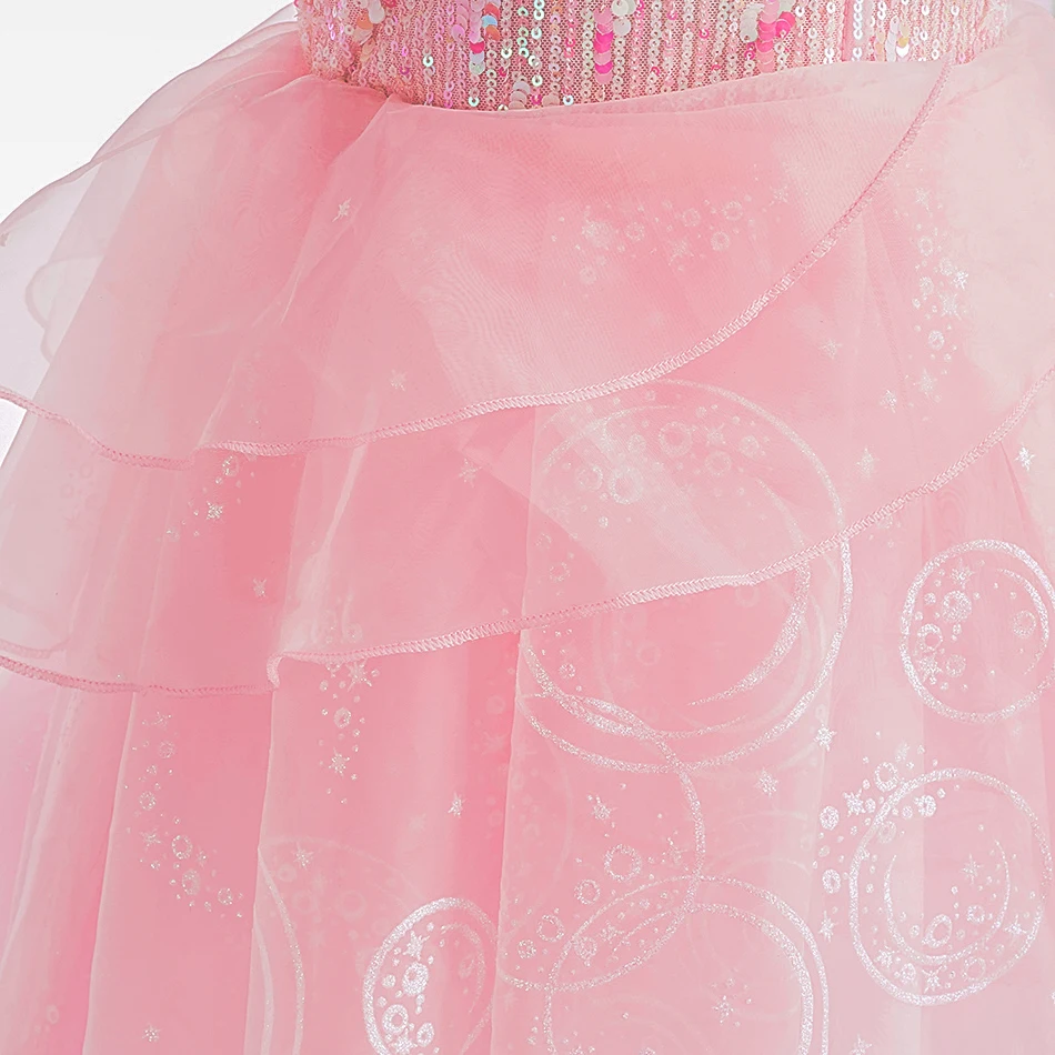 Mädchen Rosa Prinzessinnenkleid Zubehör-Set Kinder Geburtstagsparty Cosplay Kostüm Halloween Karneval Ballkleid Buchwochenkleid – Detail 10