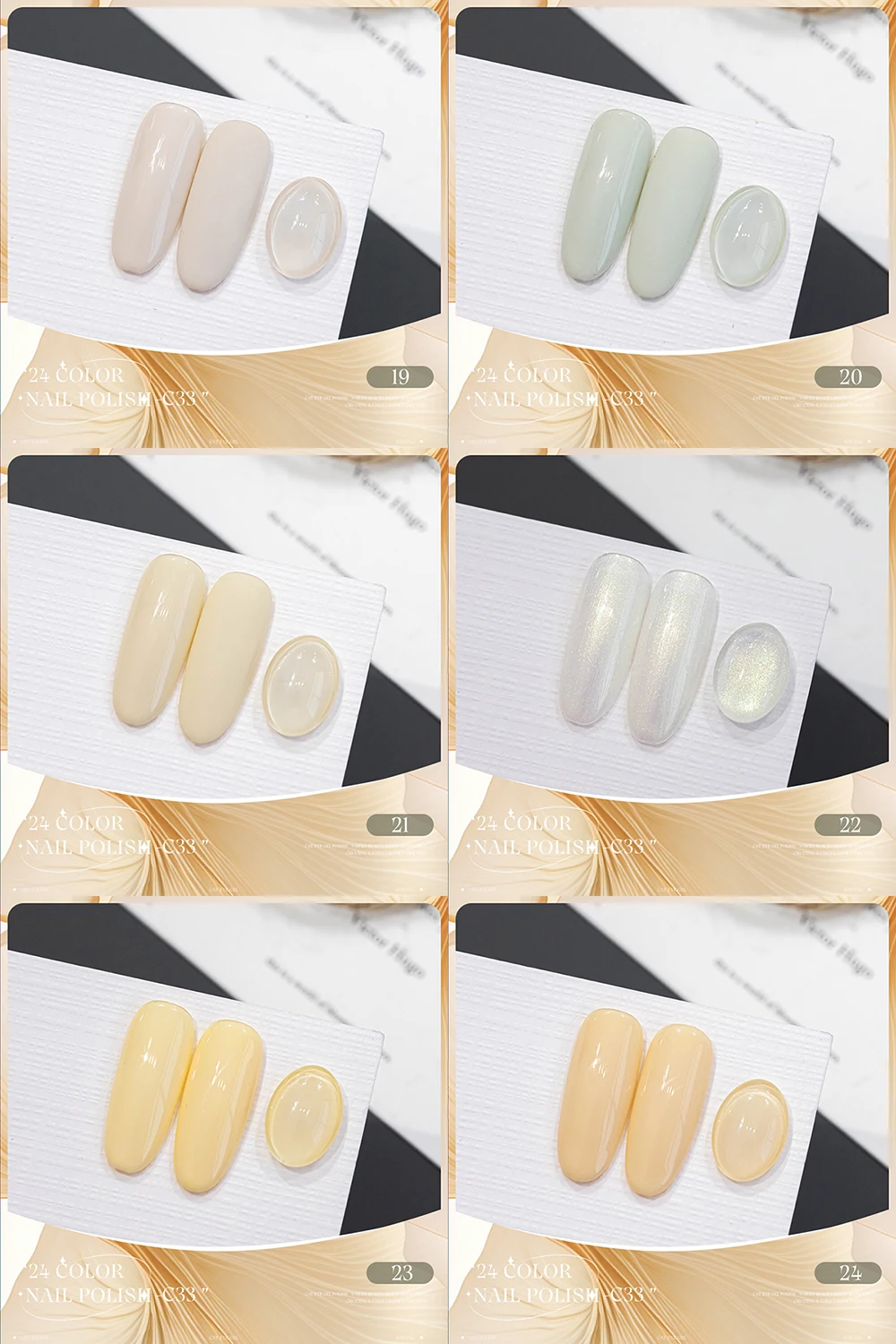 Vendeeni 24 Farben/Set Mondlicht Weiß Gel-Nagellack Magnetischer Katzenaugen-Gel-Lack Perlweiß Glitzer-Gel-Lack mit Display – Detail 8