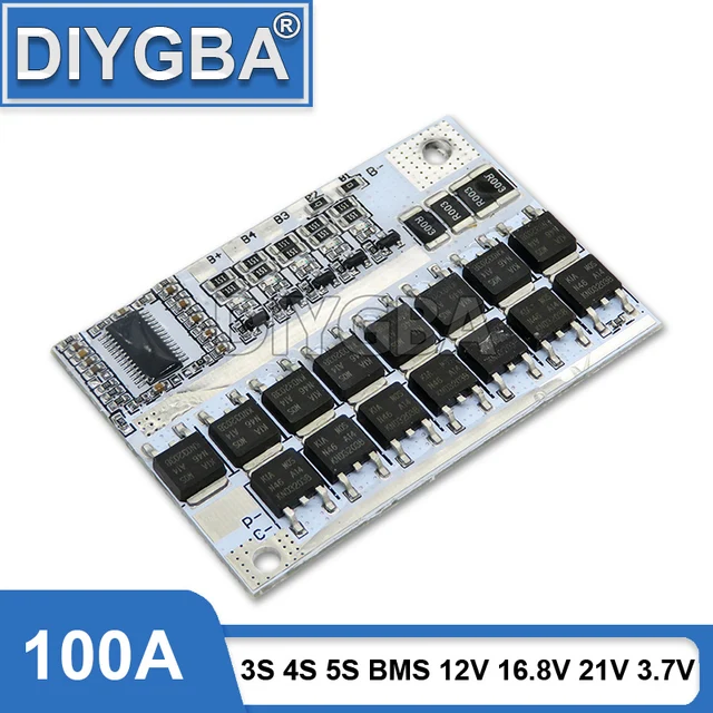 BXV 3S 4S 5S BMS 12V 16.8V 21V 3.7V 100A Li-ion Lmo Trójskładnikowa płytka zabezpieczająca akumulator litowo-jonowy Li-polymer Balance Charging