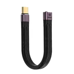 Short USB-C Male to Female Flexible Cable Support Thunderbolt 4/3,USB4, PD 100W,8K/4K Video,40Gbps Date Transfer for External
