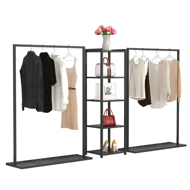 

Простая вешалка для магазина одежды из кованого железа, витрина от пола до потолка, полка для магазина женской одежды, комбинированная стойка