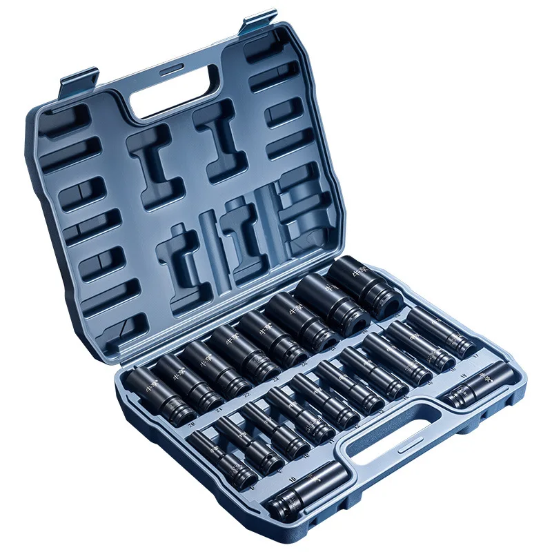 10-Piece High-Quality Auto Repair Sleeve Set - Thickened Cross Mirror Inner Hexagonal Tool for 8-24mm Electric Wrench