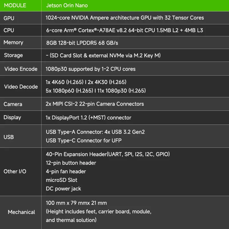 مجموعة تطوير Orin nano super 8g 67T لوحة تطوير AI للحوسبة الحافة #4