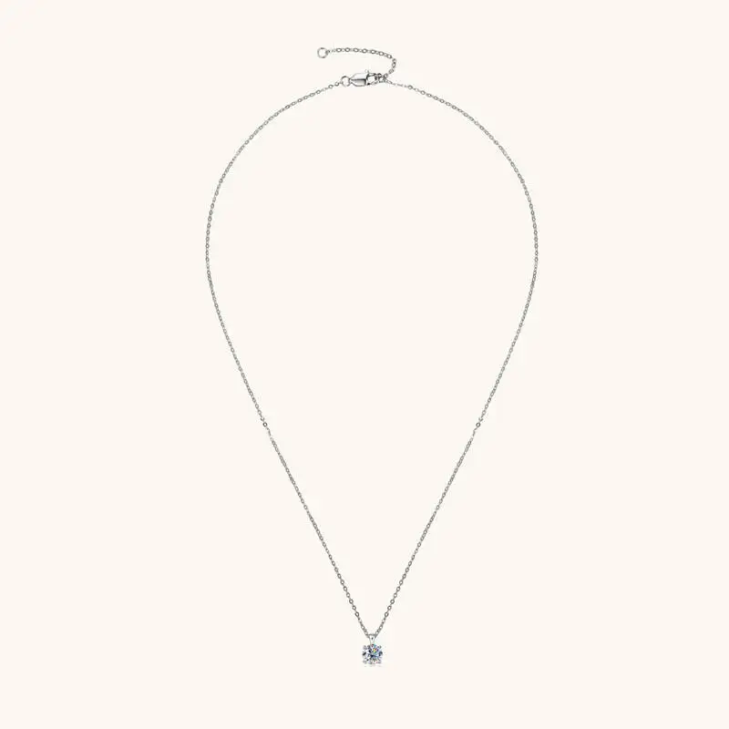 Ty 6,5 mm 1 Karat D Moissanit Solitär-Tropfenhalsketten, 18 Karat vergoldeter Anhänger, original echte 925er Silberkette, Schmuck für Damen – Detail 6