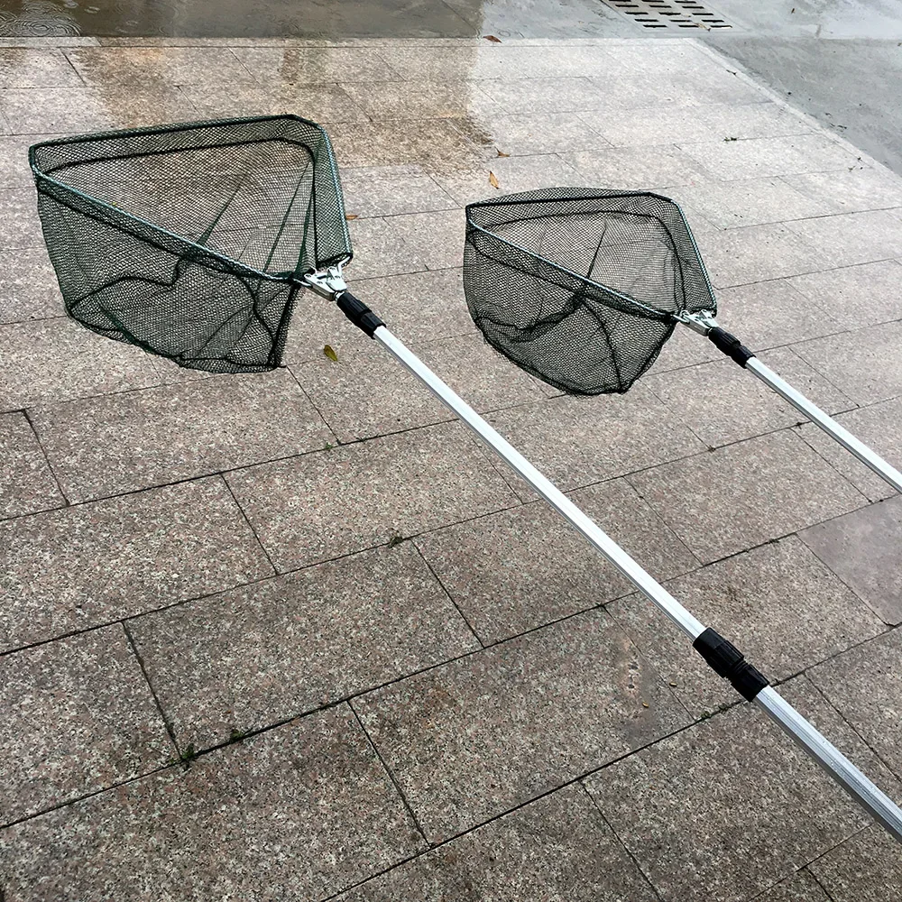 Aluminum Alloy 150/170/210cm Retractable Fishing Net Telescoping Foldable Landing Net Pole Folding Landing Net For Fly Fishing