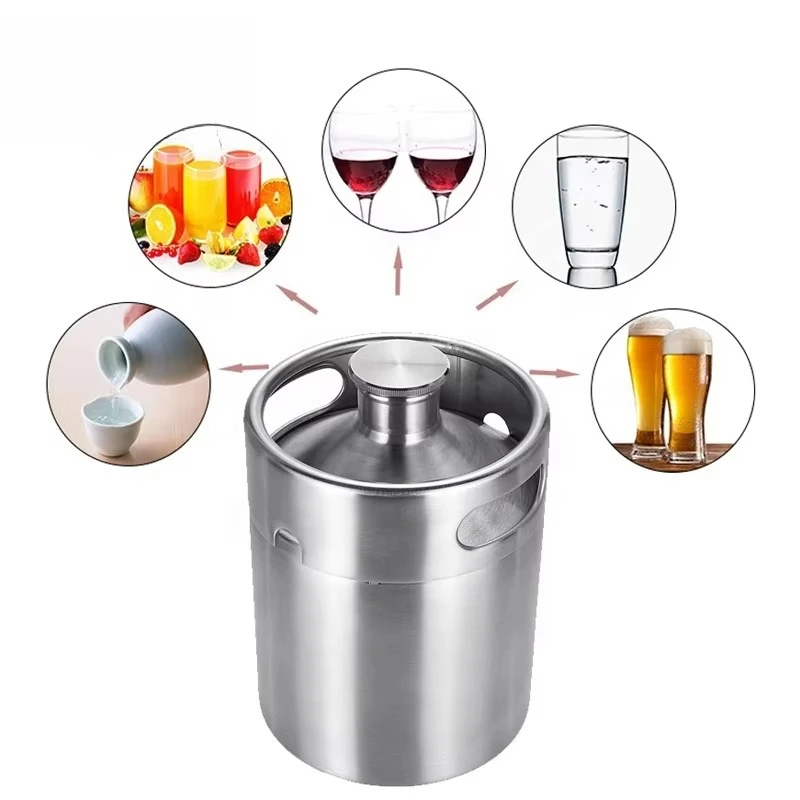 

2L 3.6L 4L 5L 10L stainless steel homemade beer beverage mini beer keg, customized with engraved logo