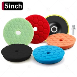 5/6 Inch 125mm Polishing Finishing Pad Hex-Logic Sponge For Car Headlights Waxing Buffing Sandpaper Disc For DA/RO/GA Polisher