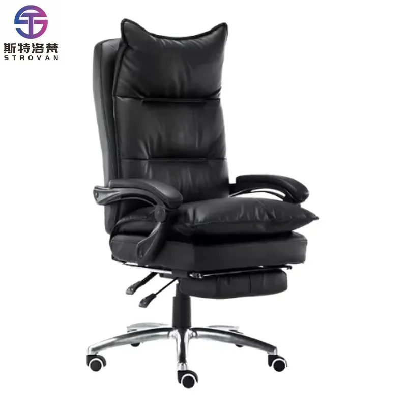 

Modern Soft Leather Office Chair Ergonomic Executive Swivel Chair with Armrest and Wheels for Office Meeting Room Furniture