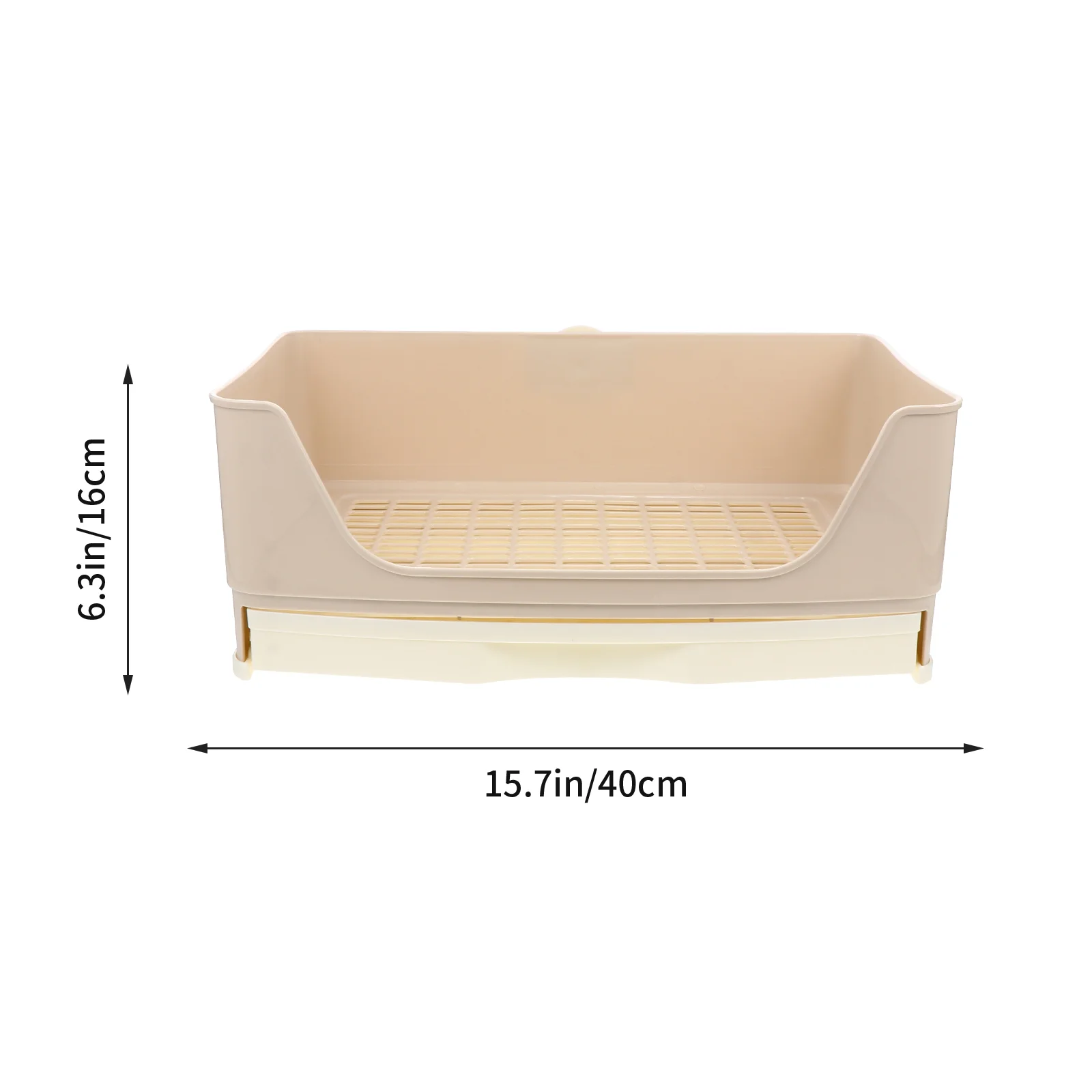 Litter Tray Rabbit Toilet Cage Pet Pellets Beige Plastic Drawer Potty Guinea Pig