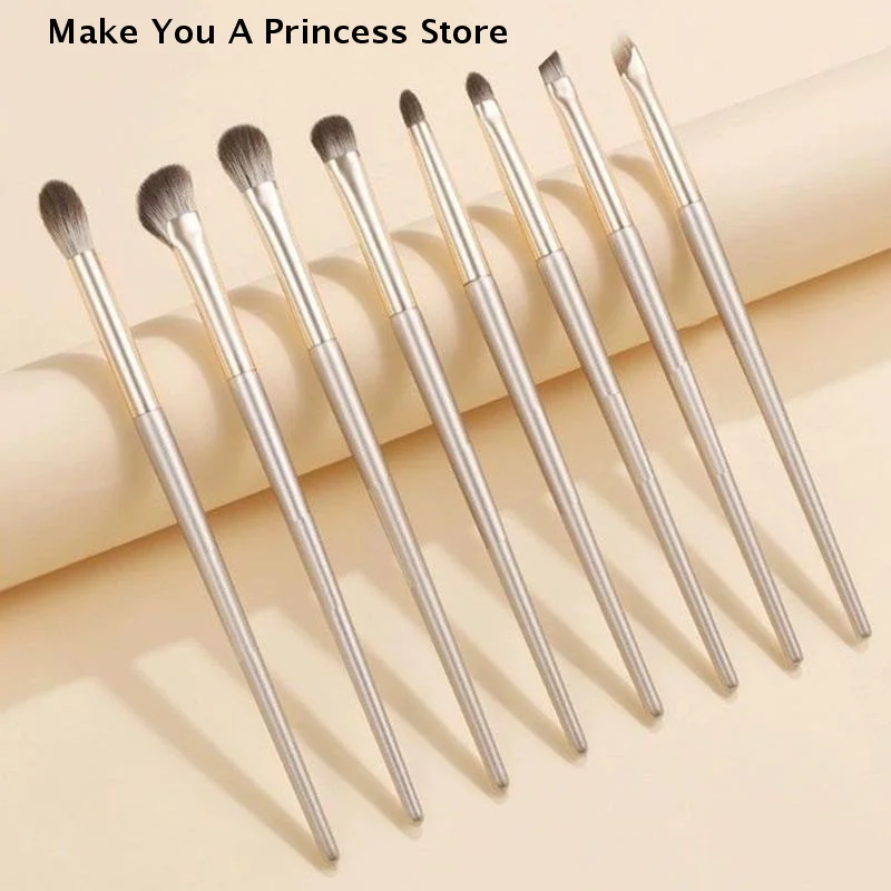 【HBA】 Juego de 8 brochas de maquillaje para ojos, detalle de sombra de ojos, brocha de maquillaje, herramienta de maquillaje Ultra suave para sombra de ojos y delineador de ojos