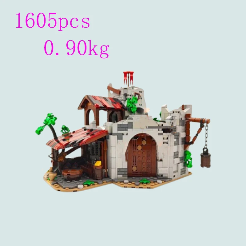 Spot kleine deeltjes assemblage bouwstenen MOC-148116 153931 middeleeuwse rivierooster brug DIY educatief speelgoed assemblage mod