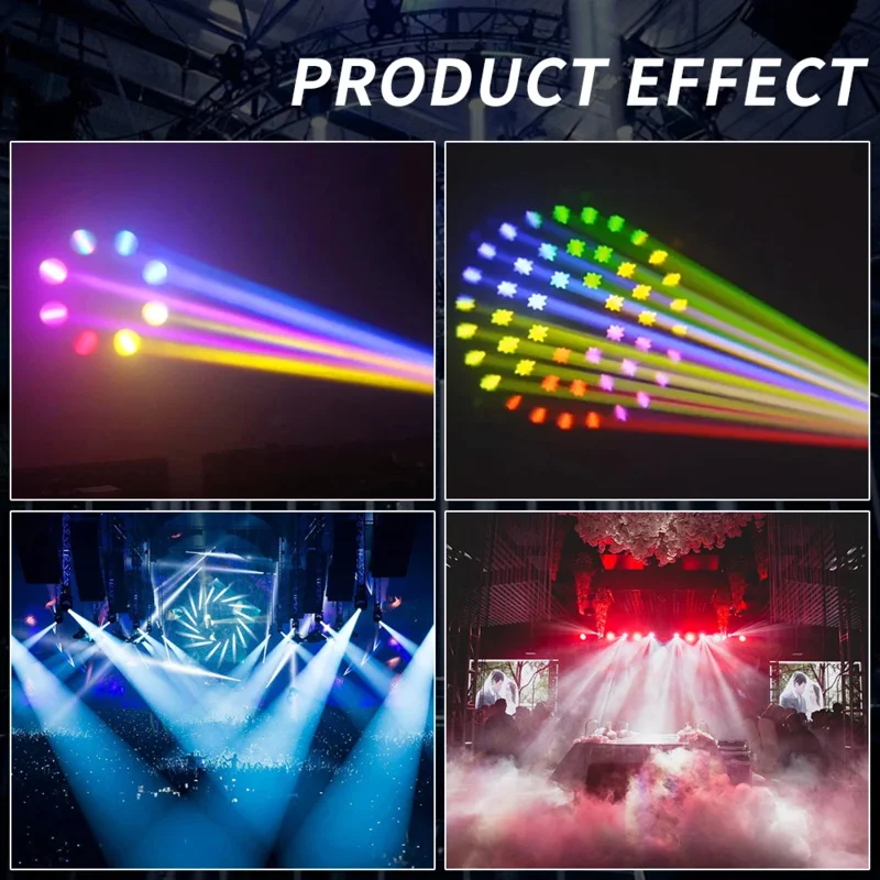 Imagem -06 - Mini Stage Beam Lighting com Lâmpada Principal em Movimento Movendo a Lâmpada Principal Rainbow Effect Dmx Control para Disco dj Casamento Discotecas Bar Festa 230w 18 Pcs