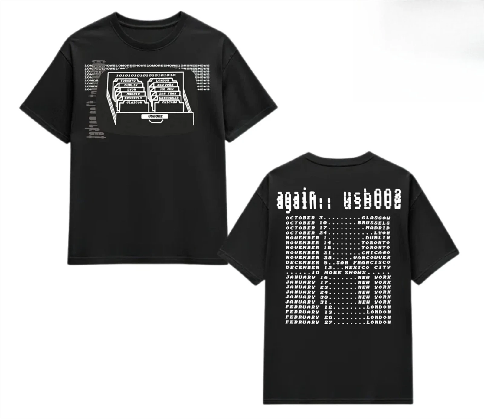 Camiseta Fred Again "USB 002" 2026 New York Tour, Camiseta Retro para Uso Diario al Aire Libre, Estampada para Fanáticos, Hombres y Mujeres