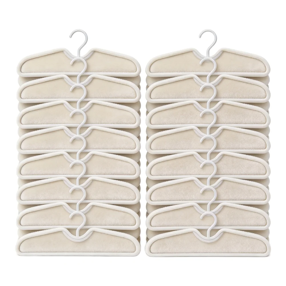 10PCS Short Neck Anti-Slip Plastic Clothes Hangers Save Vertical Space Multifunctional Hanger Suitable For Hanging Clothes