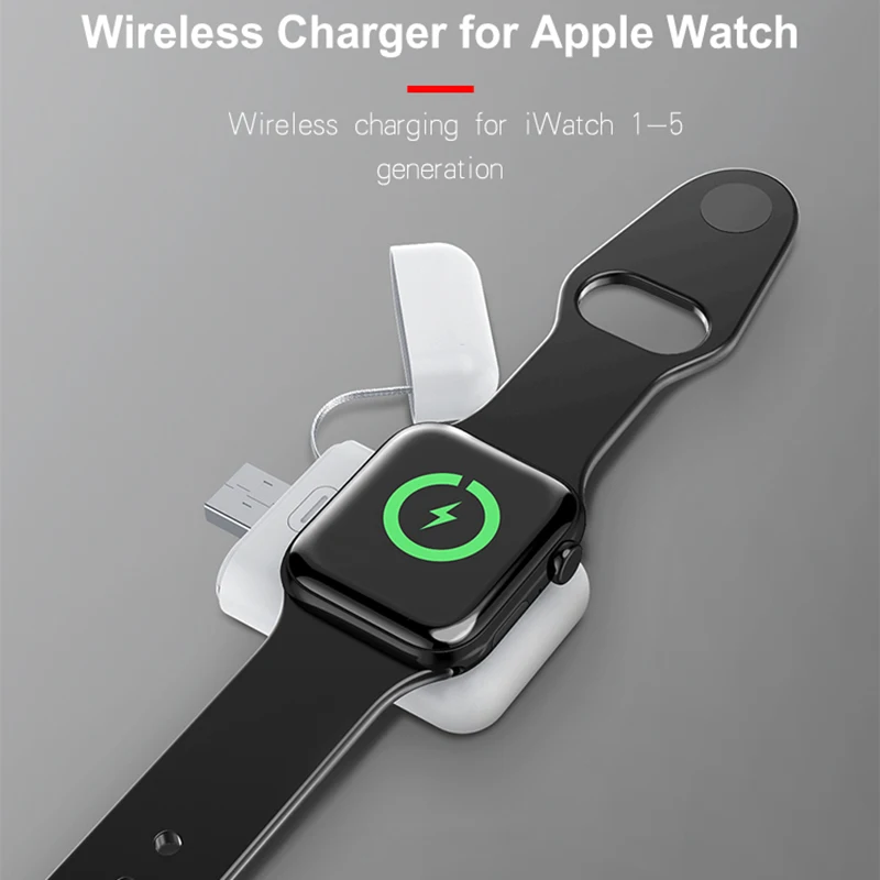 ポータブル磁気ワイヤレス充電器,AppleWatch用,急速充電ドック,4,3,2,1,iシリーズ