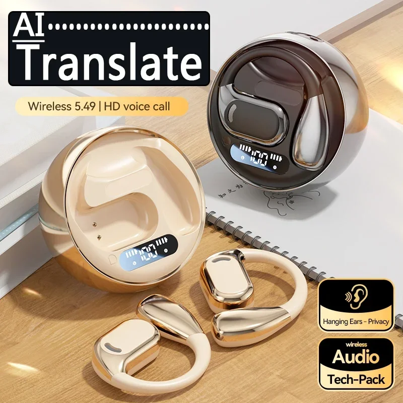 

AI High-definition Call Waterproof Touch Translation Ear Hook Headphones for Studying Abroad Real-time Translation Headphones