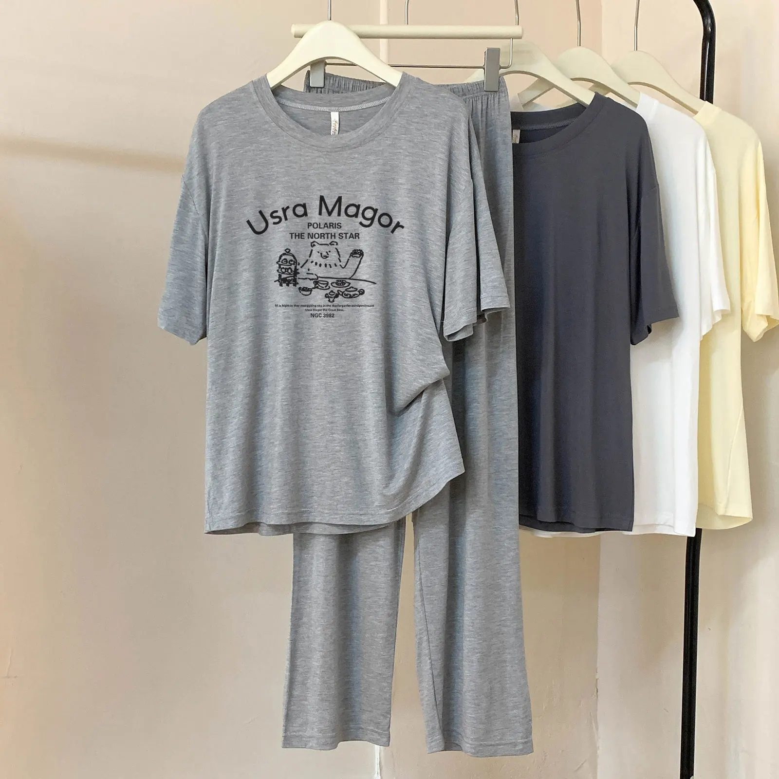 

Dc161 Modal Short Sleeve Trousers Pajamas Women Sweet and Cute Cat 2025 Summer New Casual Homewear Set