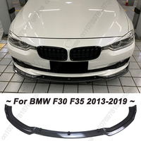 For BMW 3 Series F30 F35 2013-2019 3PCS Car Front Lower Bumper Lip Splitter Diffuser Gloss Black Trim Body Kits Spoiler Guard