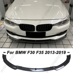 For BMW 3 Series F30 F35 2013-2019 3PCS Car Front Lower Bumper Lip Splitter Diffuser Gloss Black Trim Body Kits Spoiler Guard