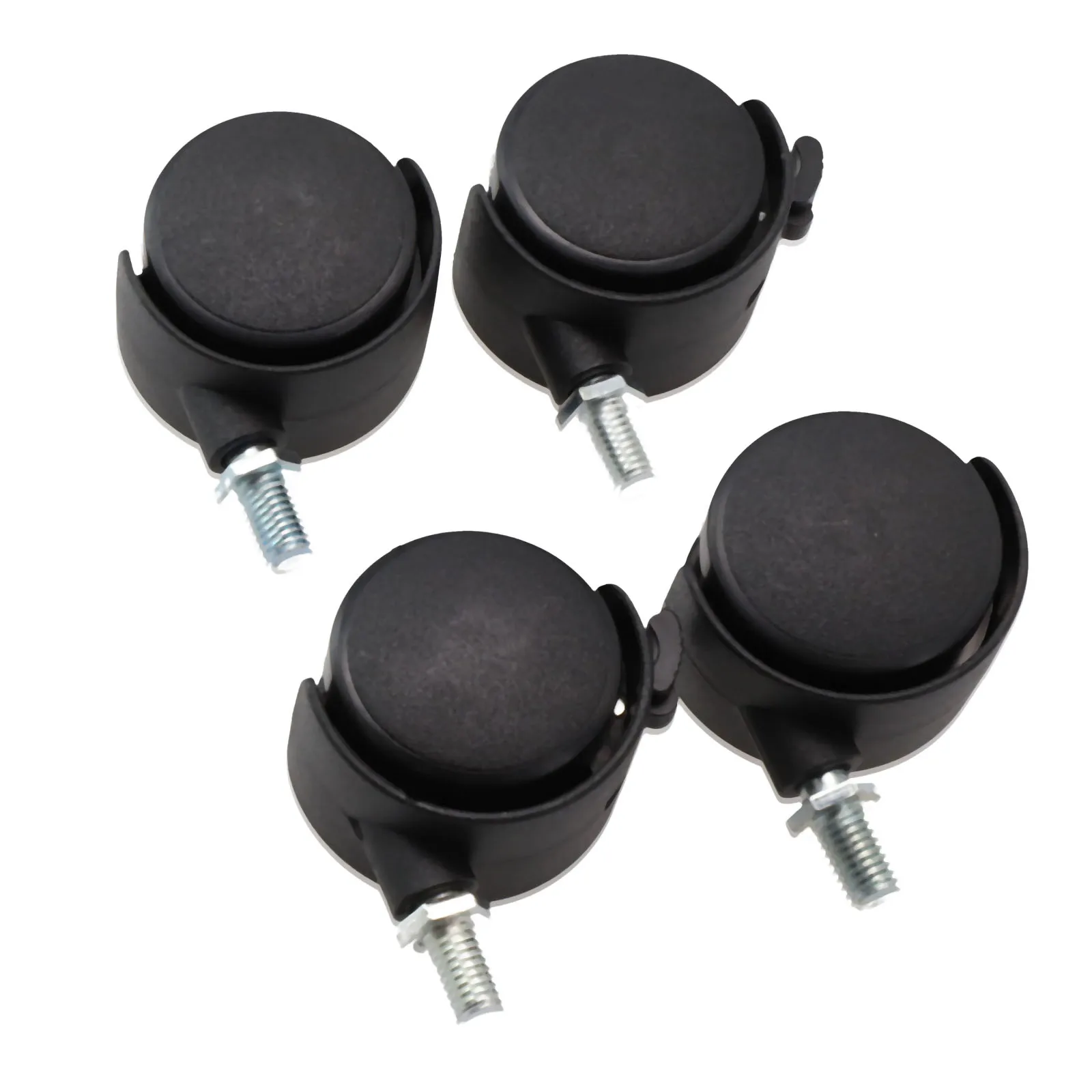 Upgrade Your Furniture\\\\\\\'s Mobility with 4 Black Chair Wheel Furniture Casters M8 Thread Swivel Castor with Brake