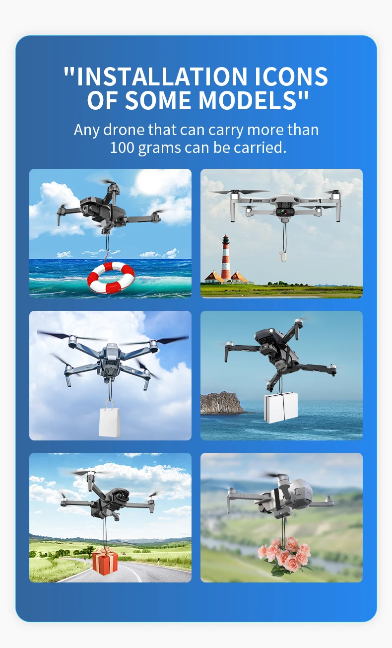 Universal Airdrop System For DJI Mini 5 4 3 Pro/Mavic 3/Mini 2/AIR 3S/2S/Mavic 2/SJRC F11S/Fimi X8 SE Drone Gift Thrower