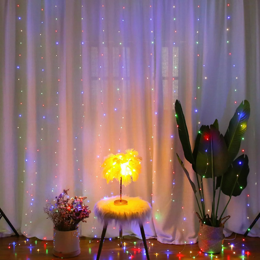 Star Curtain String Light For Christmas Party Holiday Decor Remote Control Fairy Window Lighting Bedroom Wedding Home Decoration