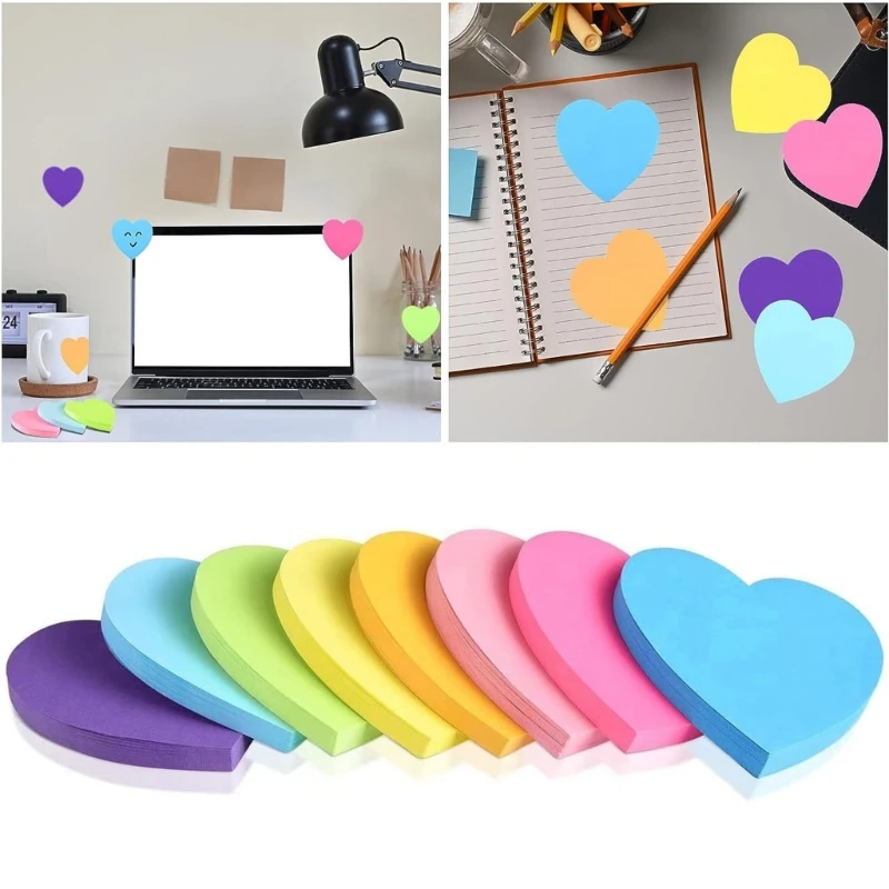 480 fogli carta per appunti colorata Carta per appunti rettangolare Carta per appunti a forma cuore