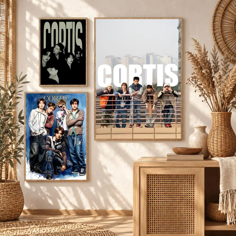 C-Cortis K-pop Boy Group Poster Stickers Self-Adhesive Mural Wall Art Decals for Bedroom Living Room Home Painting Decor Gift