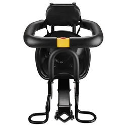 Safety Child Bicycle Seat Bike Front Baby Seat Kids Saddle with Foot Pedals Support Back Rest for MTB Road Bike