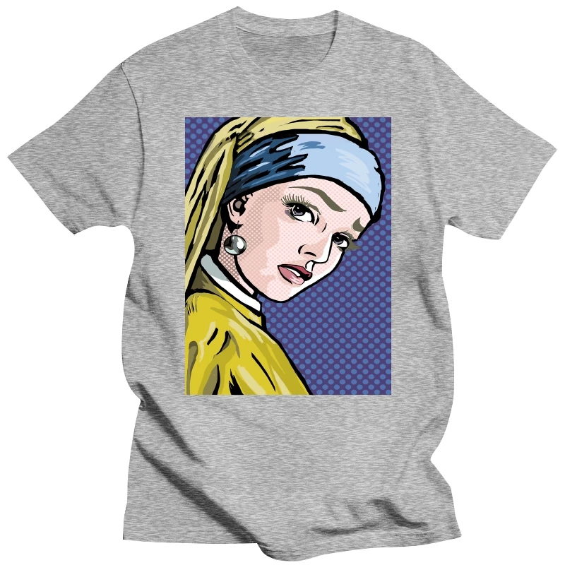 Men t-shirt Lichtenstein Girl With A Pearl Earring Tshirt Women T Shirt Men Cotton Tees Tops Hip Hop Harajuku Streetwear