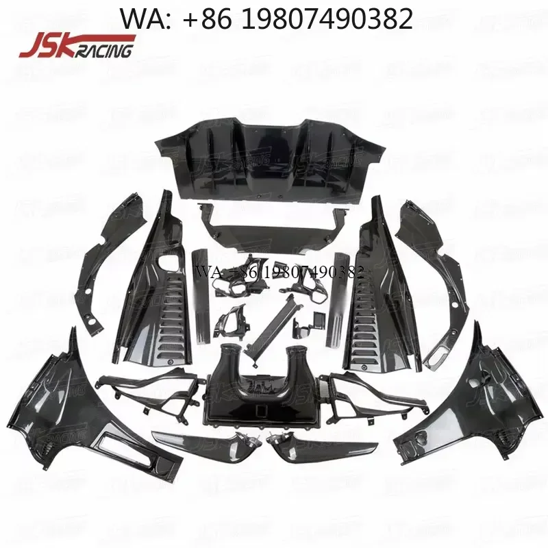 Wmwmnu 22pcs Carbon Fiber Body Kit for 458 Italia 2011-2013 Exterior Accessories Car Styling Parts Front Rear Bumper