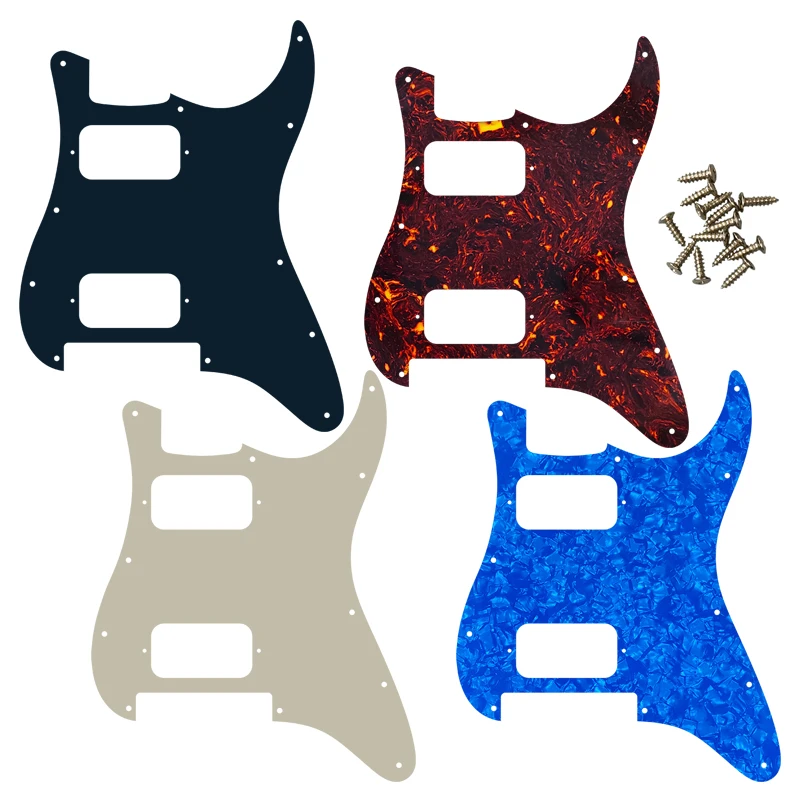 

Pleroo Custom Parts - For US 11 Screw Holes Strat Floyd Rose Tremolo Bridge Guitar Pickguard Blank With HH Pickups Scratch Plate