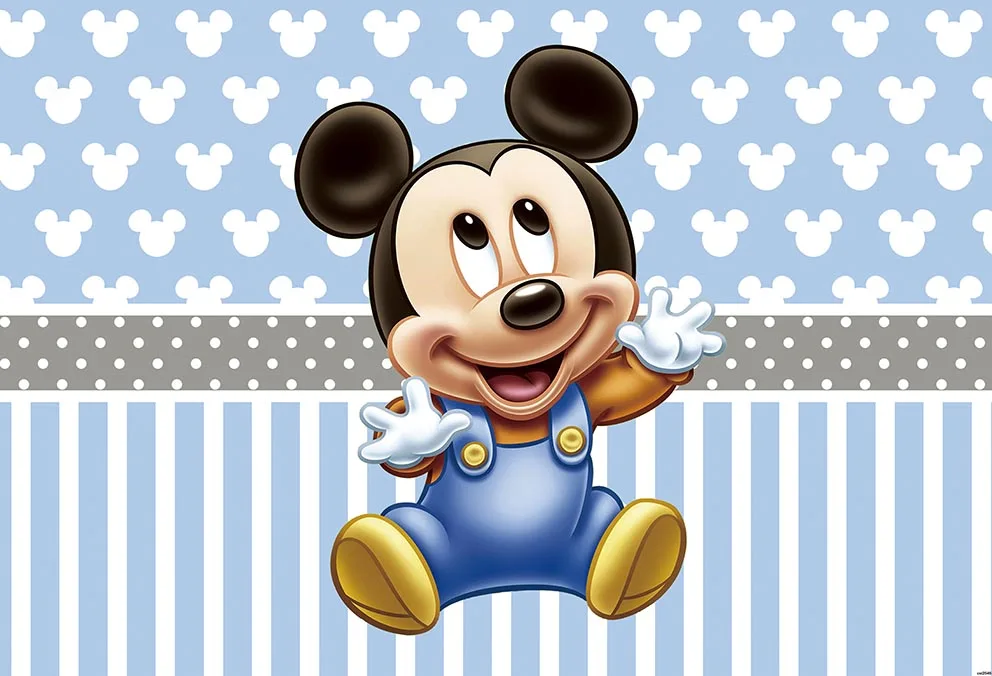 Disney Cartoons Mickey Mouse Blue Red Girl Boy Photography Background Photo Shootings Backdrop Baby Birthday Party Vinyl