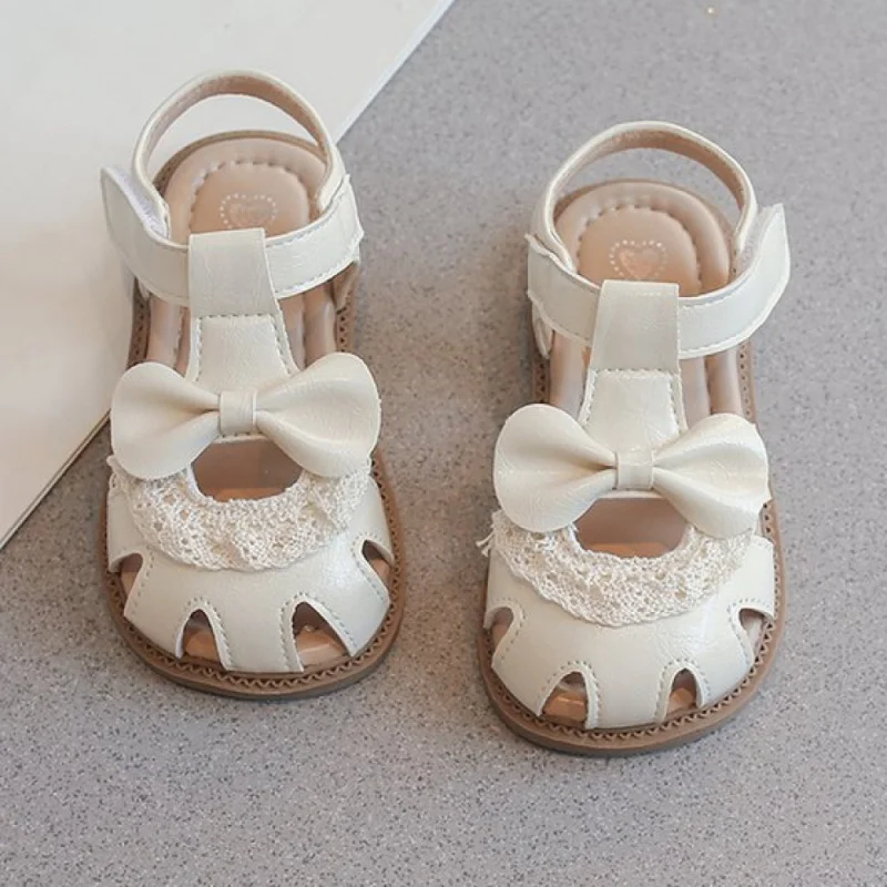 

Summer Princess Sandals For Girls PU Leather Waterproof Girl's Sandal Korean Style Hollow Out Breathable Kid's Summer Footwear