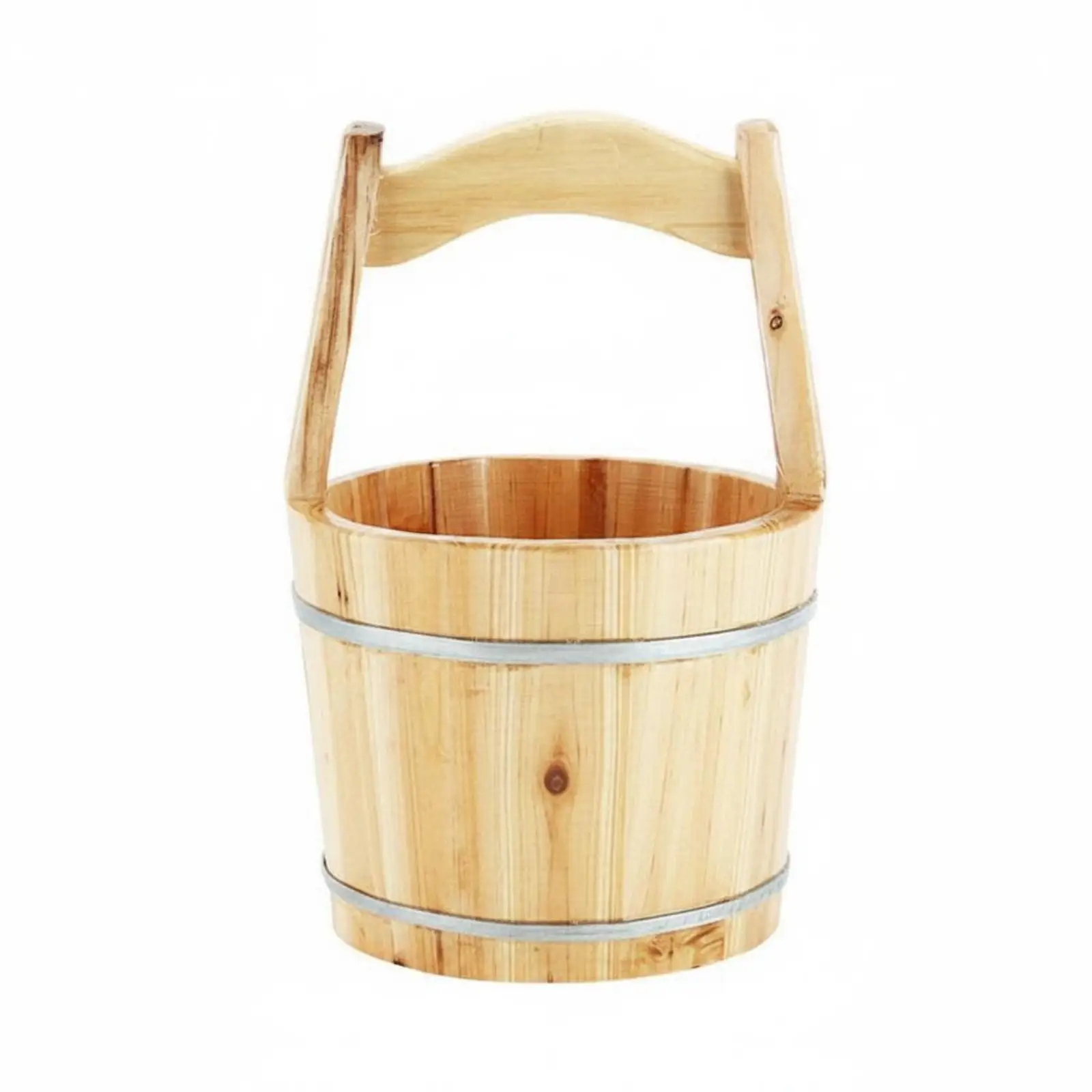 Wooden Sauna Bucket, Sturdy Bath Bucket with Handle for Spring