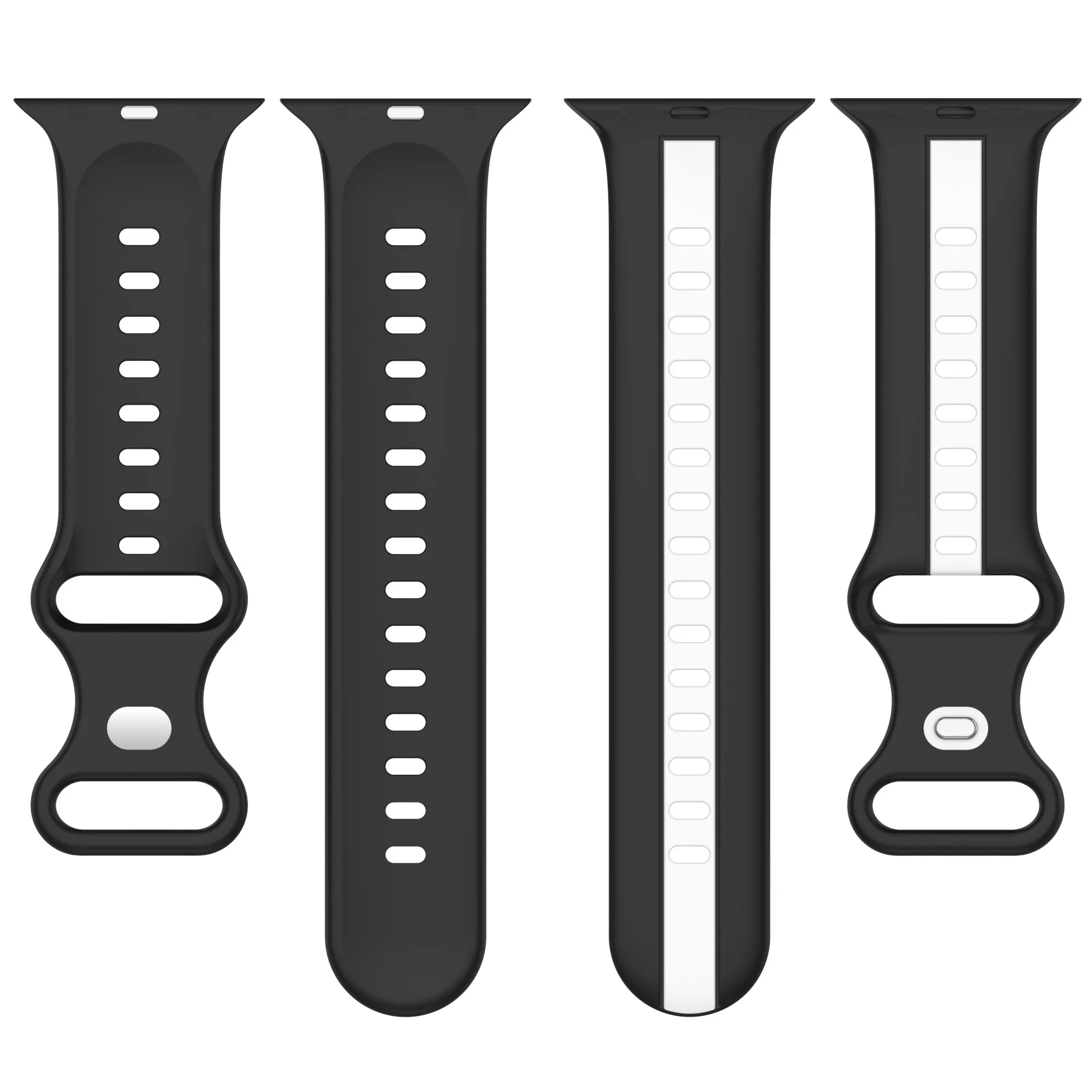 Silicone Strap for Apple Watch Band 46mm 42mm 45mm 41mm 44mm 40 38mm Two-color Bracelet iWatch Series 11 10 9 8 Ultra3 7 6 5 SE3